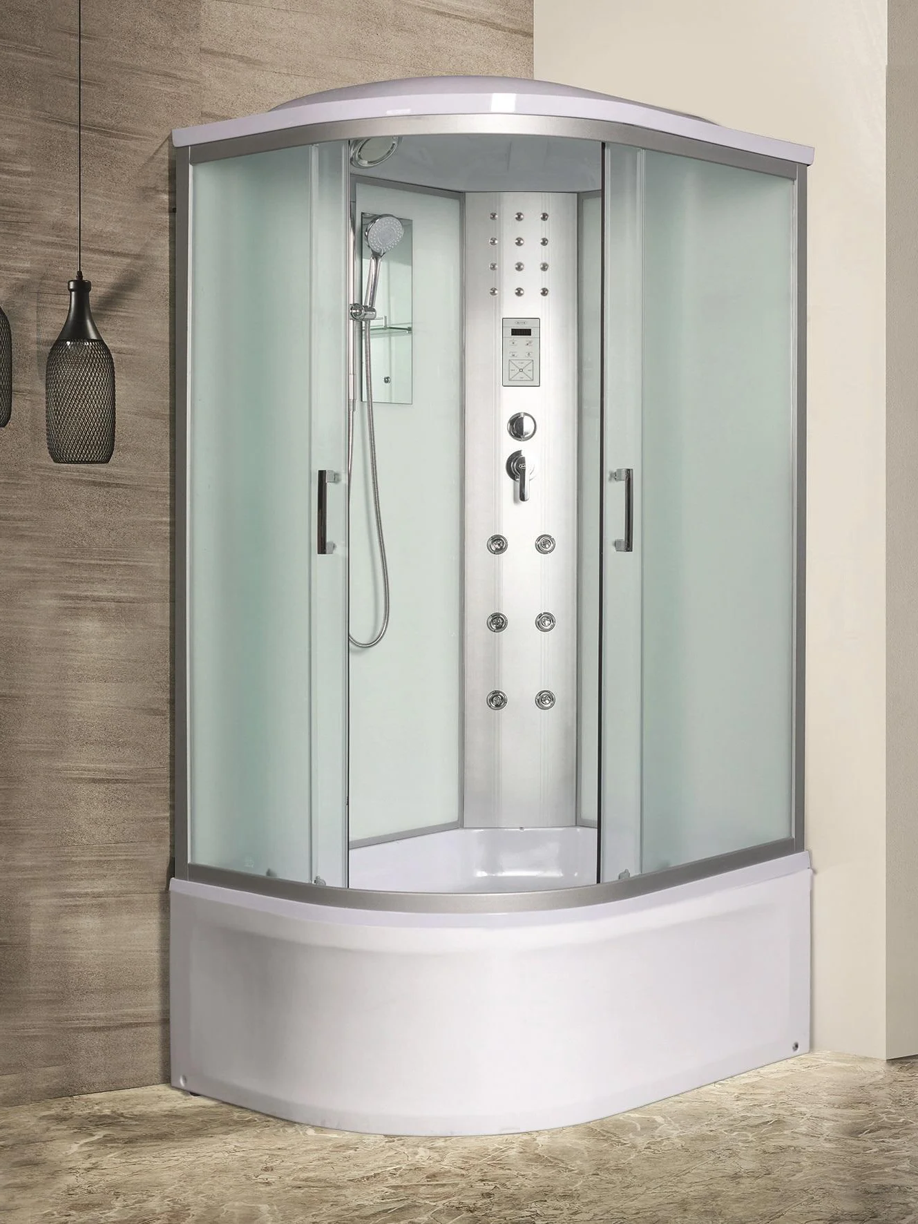 душевая кабина river dunay xl 100/80/44 mt r 100x80 правая, стекла матовые, профиль хром