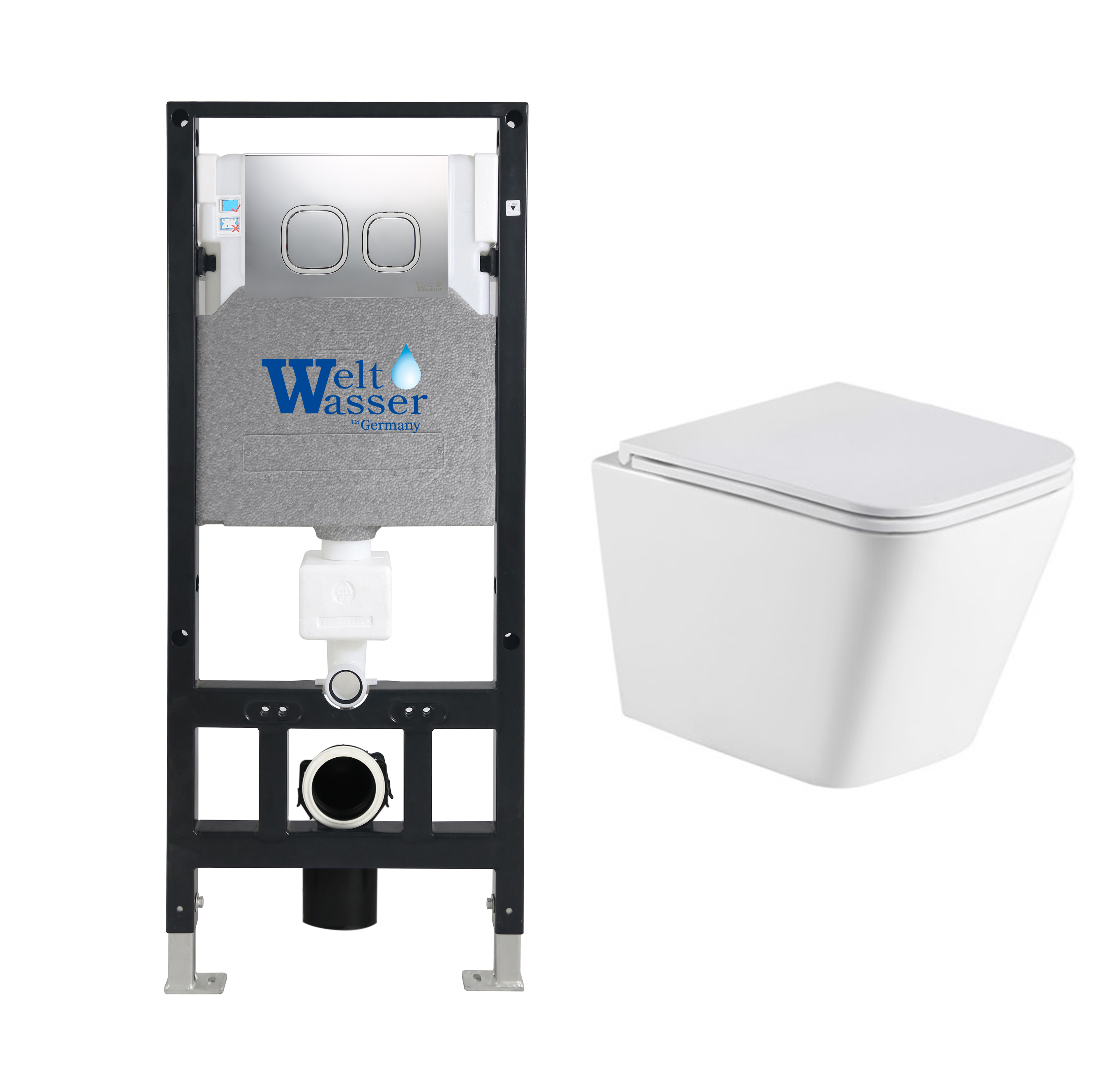комплект инсталляции welt-wasser amberg 506 с унитазом gelbach 043 gl-wt  и клавишей смыва amberg rd-cr, хром