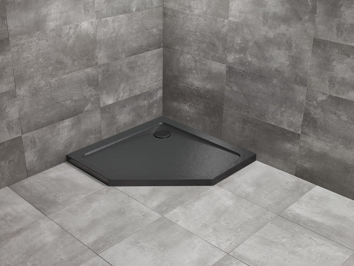 душевой поддон radaway doros pt stone black 90x90 черный