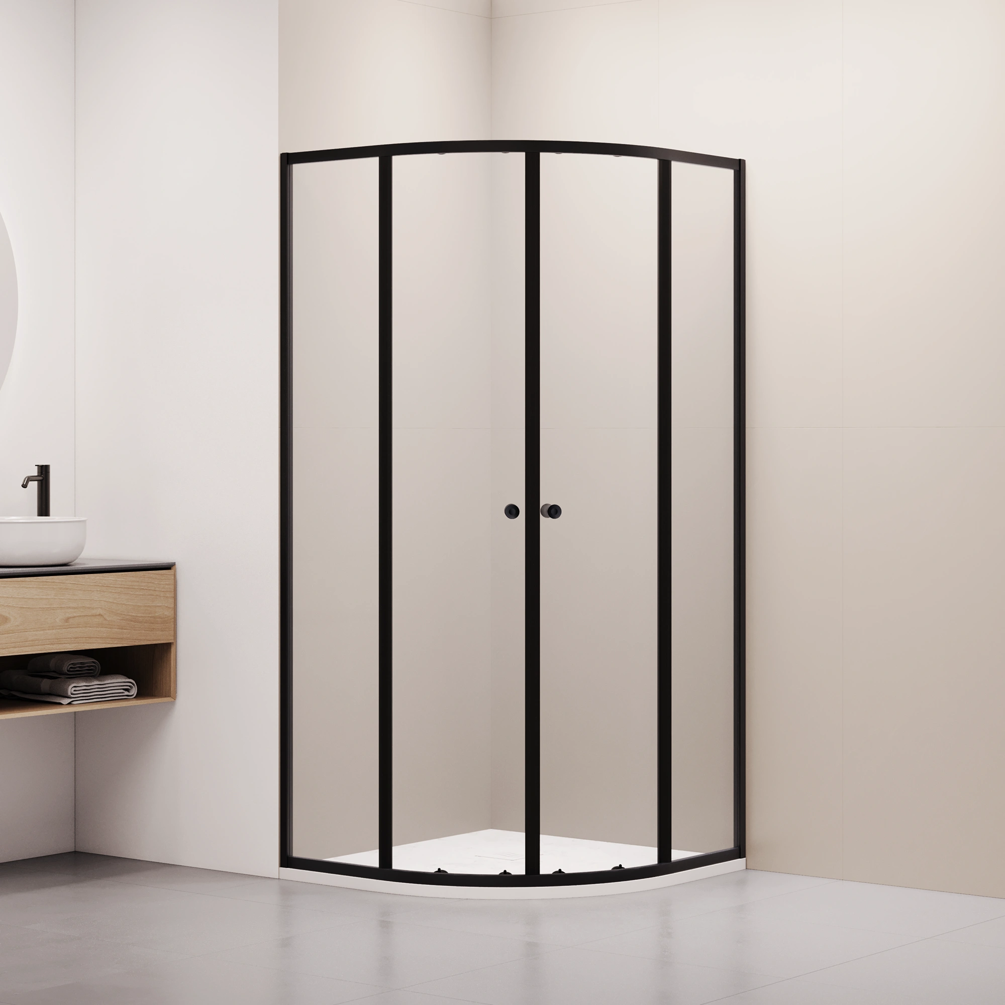 душевой уголок rgw classic cl-54-b new 80x80 стекла прозрачные / профиль черный