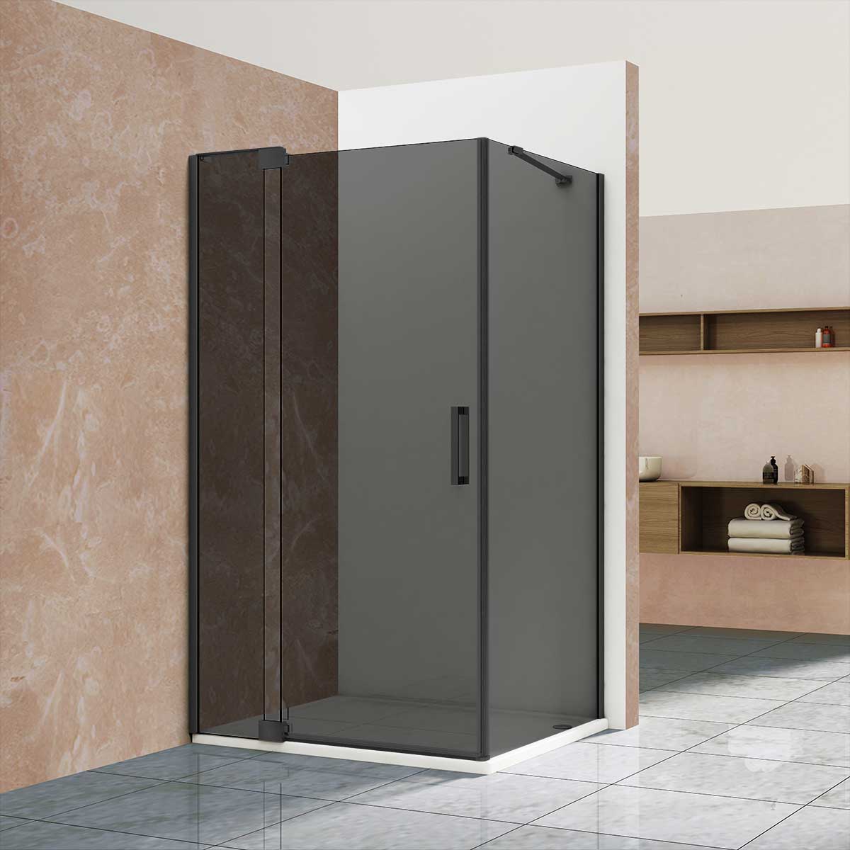 душевой уголок vincea extra vsr-1e101190cgb 100/110x90 тонированное стекло / профиль черный