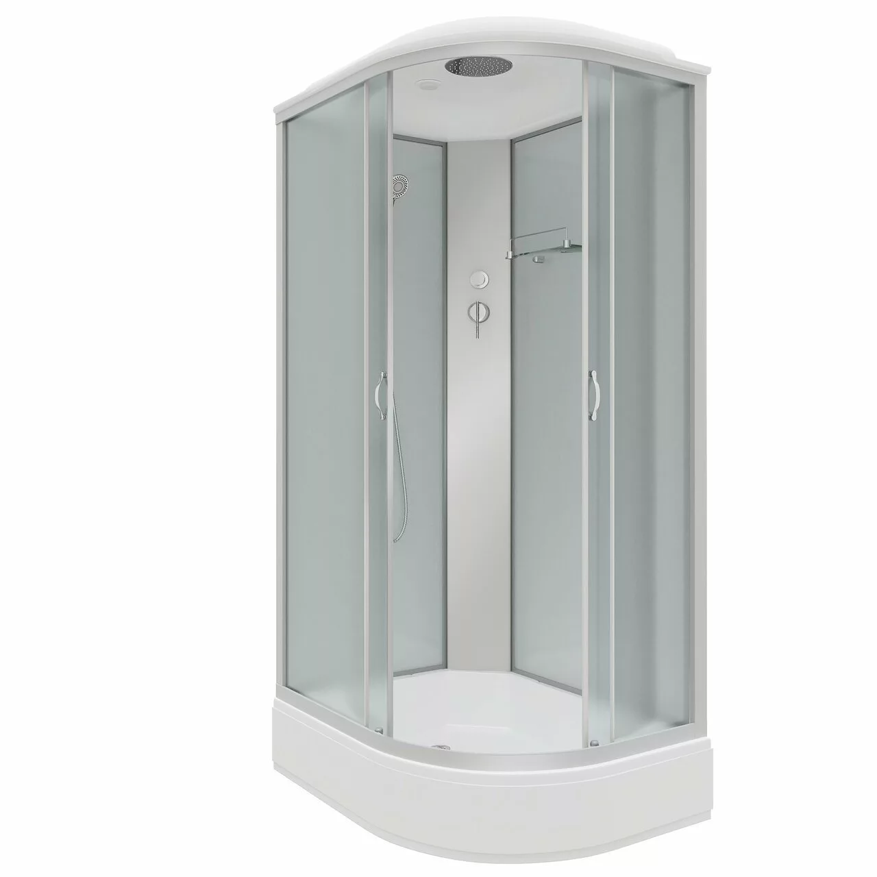 душевая кабина niagara ng-33184l 110x80 стекла матовые, профиль хром