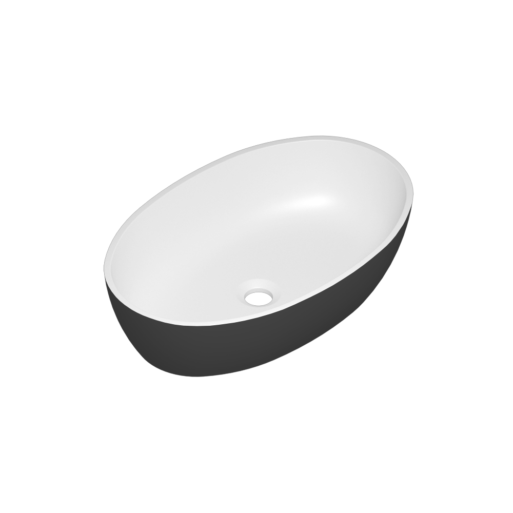 умывальник накладной radostone rosina 58x37 белый/черный