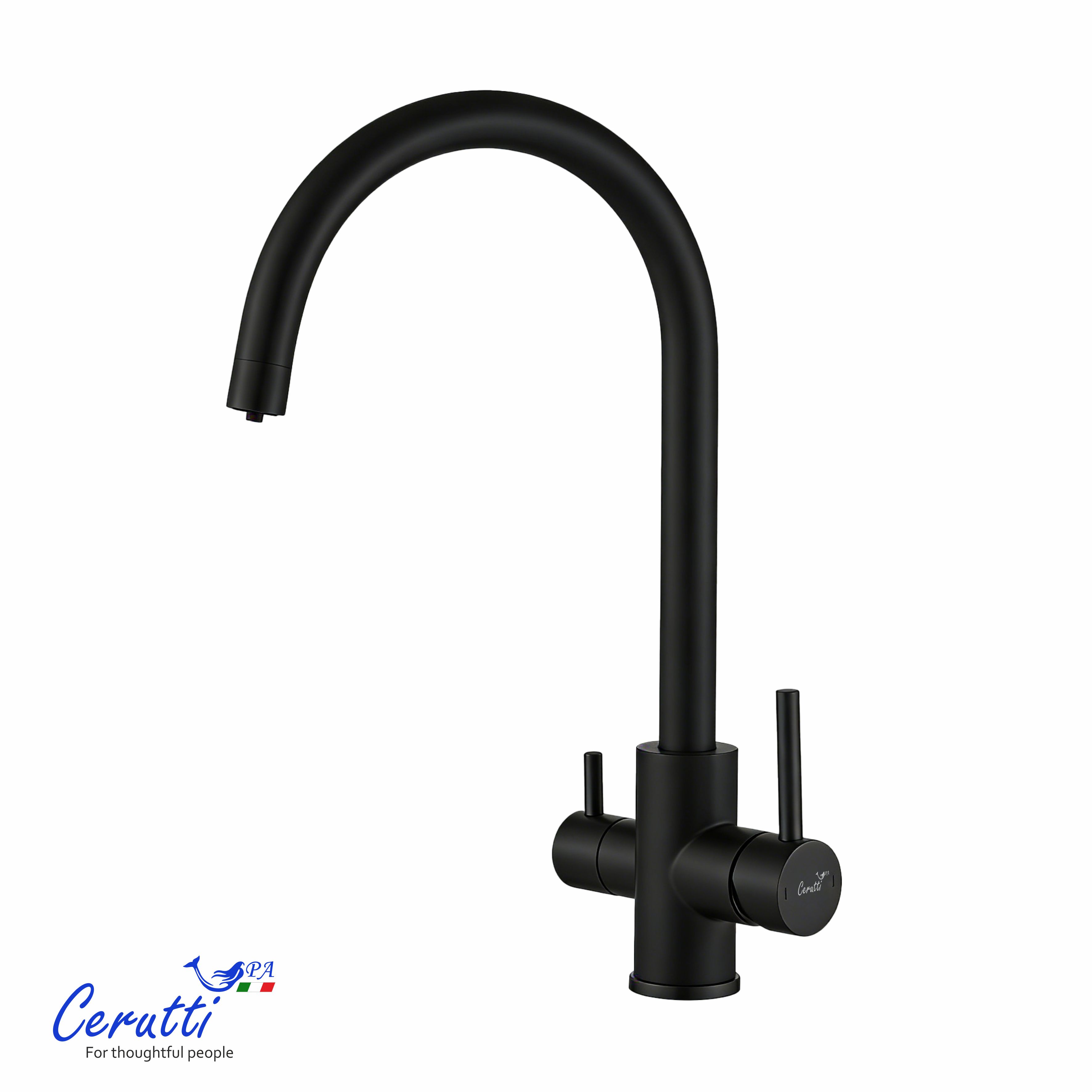 смеситель для кухни ceruttispa aniello b ct12089 черный матовый