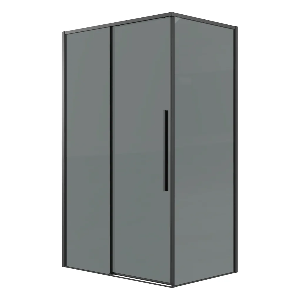 душевой уголок grossman galaxy 130x100 стекла тонированные, профиль черный матовый