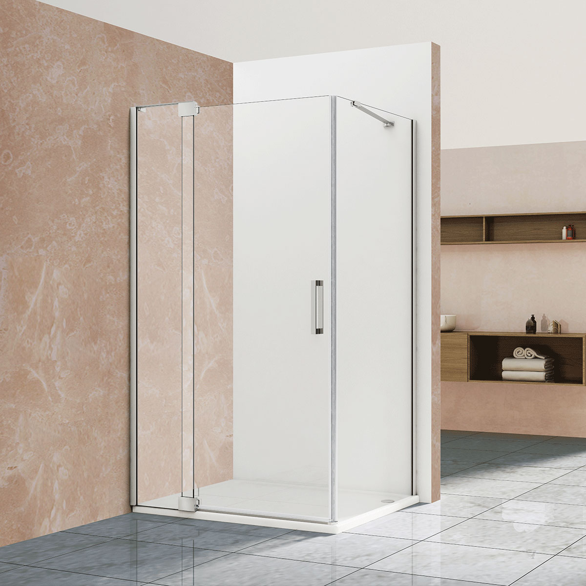 душевой уголок vincea extra vsr-1e901090cl 90/100x90 стекло прозрачное / профиль хром