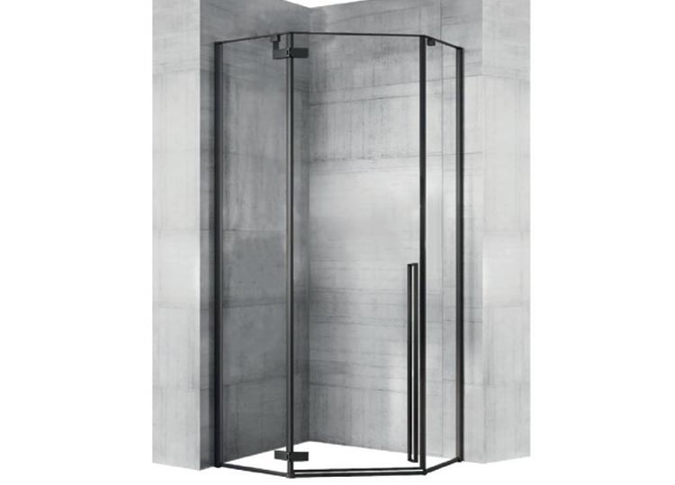 душевой уголок rea diamond black rea-k6900 80x80 стекла прозрачные, профиль черный