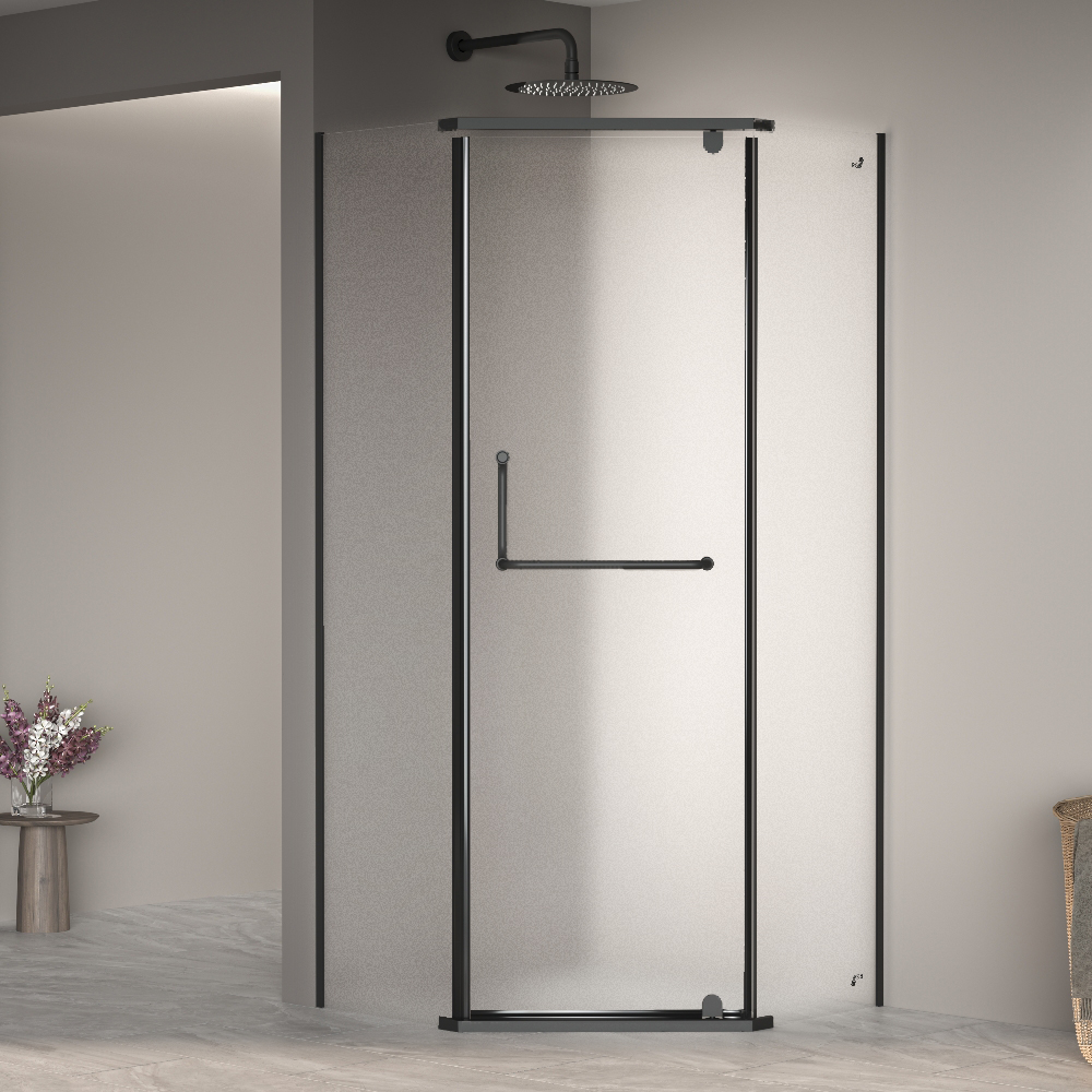 душевой уголок rgw passage pa-081 b 120x120 стекла матовые-сатинат, профиль черный