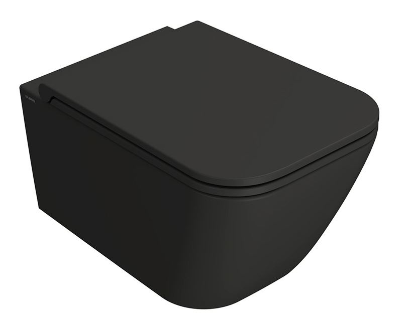 унитаз подвесной globo stone sts05sk безободковый, черный матовый
