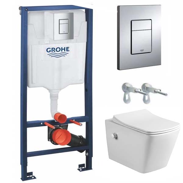 комплект инсталляции grohe rapid sl 38772001 (3 в 1) с клавишей смыва хром и подвесным унитазом amore di mare garda bidet p310-x