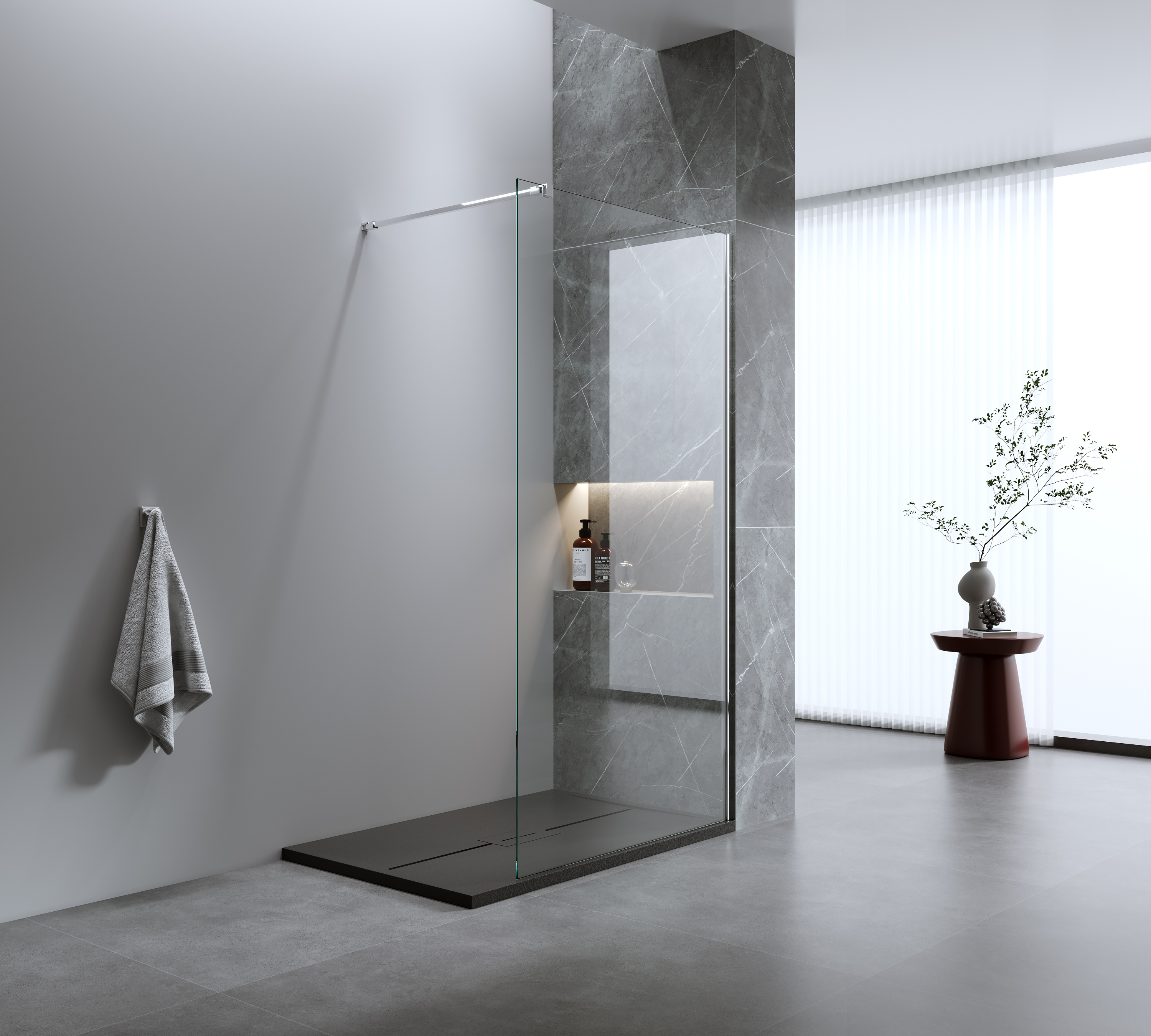 душевой уголок iva walk-in wix120c 120x200 прозрачное стекло / профиль хром матовый