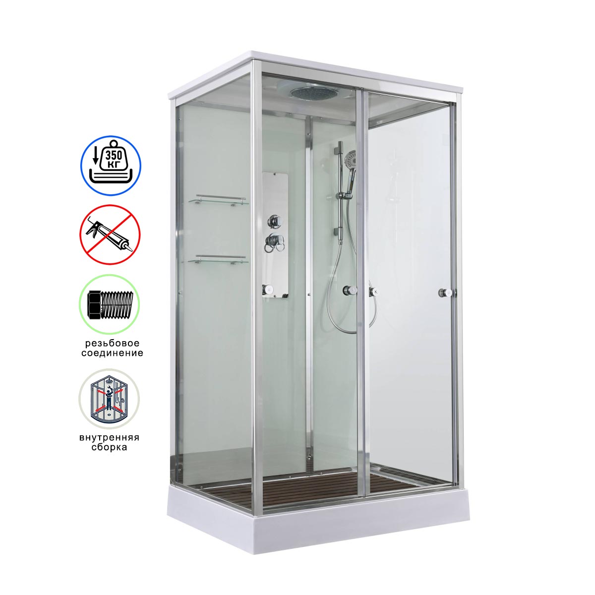 душевая кабина avacan v2011 ava 110x90 стандарт, стекла прозрачные, профиль хром