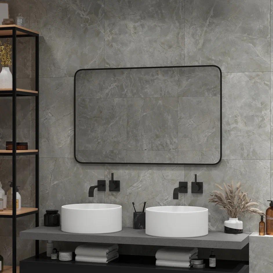 зеркало континент torry black led 100x100 с подсветкой и б/к сенсором
