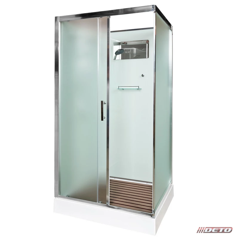 душевая кабина deto d129 120x90 без крыши, стекла матовые, профиль хром