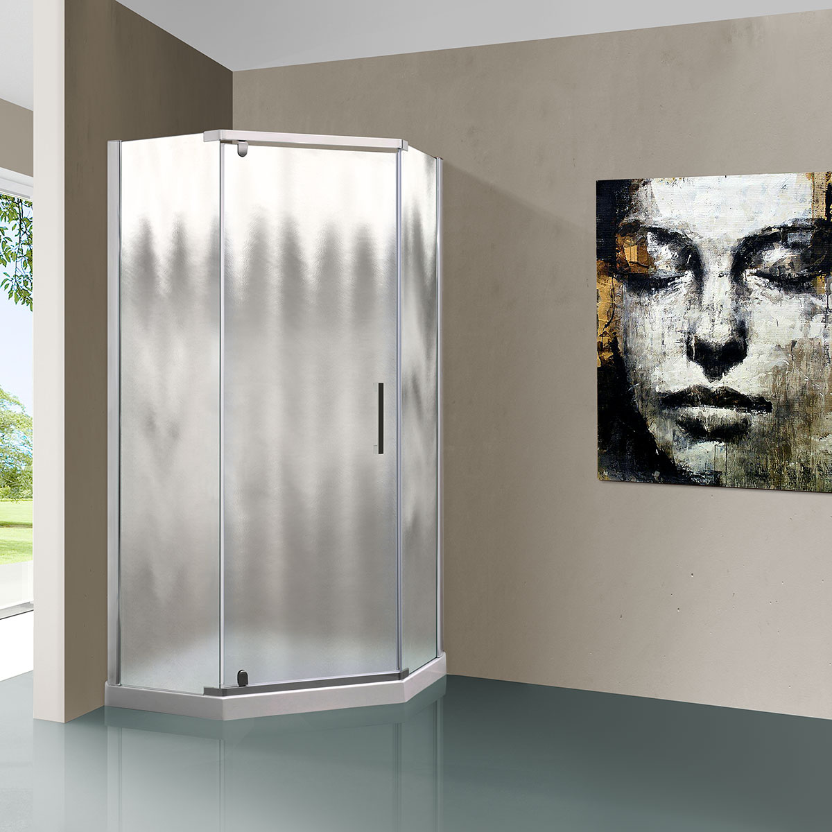 душевой уголок vincea scala vsp-1s900ch 90x90 стекло шиншилла / профиль хром