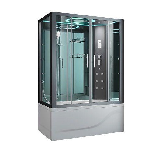 душевая кабина ssww bu616r new 170x120 правая, стекла прозрачные, профиль графит