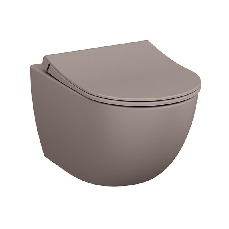 унитаз подвесной vitra sento 36,5x54 безободковый, без сиденья, серый