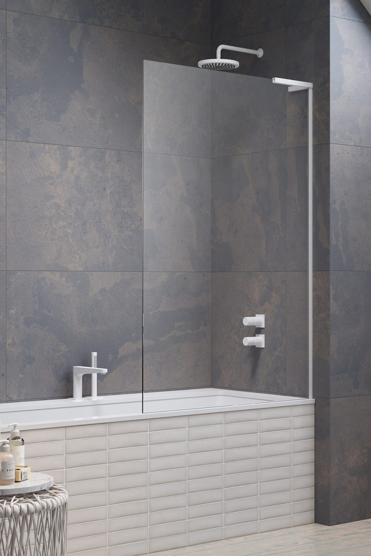шторка на ванну radaway modo sl white pnj ii 60x150 правая, стекла прозрачные, профиль белый