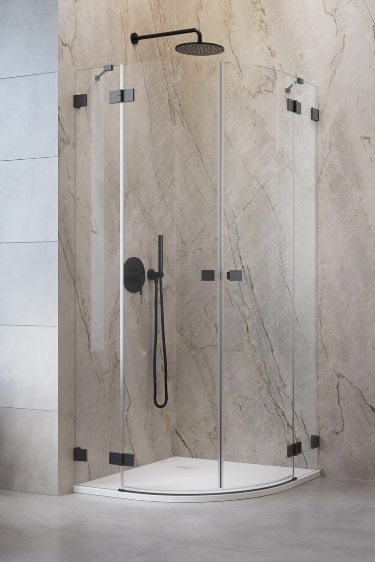 душевой уголок radaway essenza pro brushed gunmetal pdd 100x80 стекло прозрачное, профиль брашированная оружейная сталь