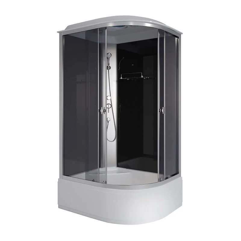 душевая кабина niagara eco 120x90 левая, с крышей, стекло тонированное / профиль хром
