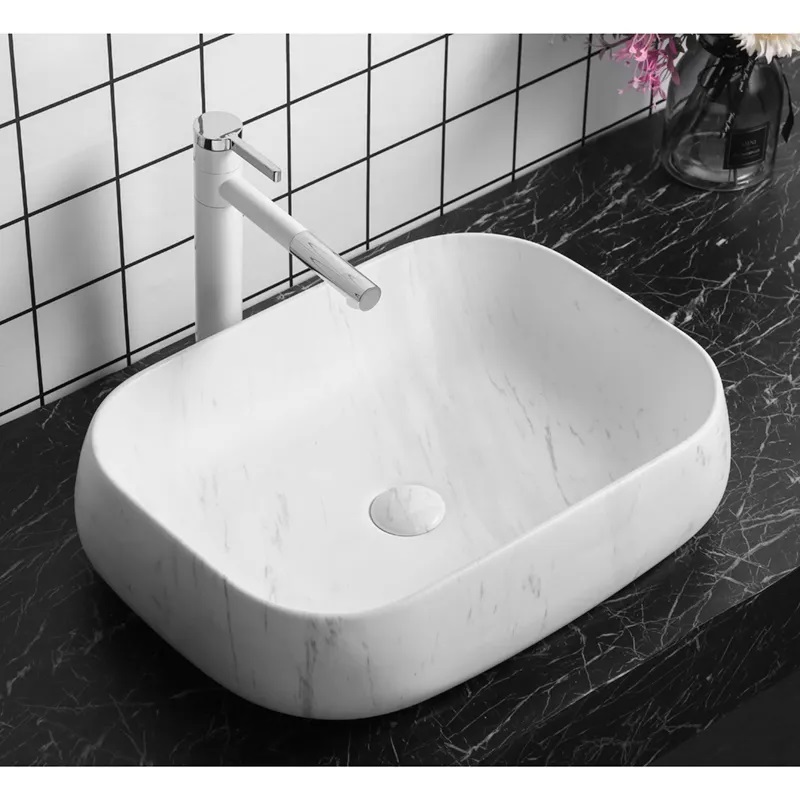 умывальник накладной cerutti spa cr0086 mmw1 56,5x40 мрамор белый матовый