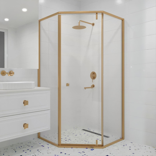 душевой уголок rgw hotel ho-088-gb 90x90 стекла прозрачные / профиль золото брашированное