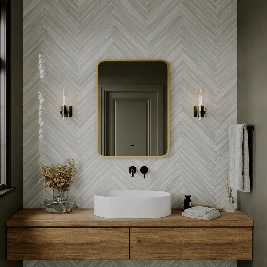 зеркало continent goldwen led 600х800 золото