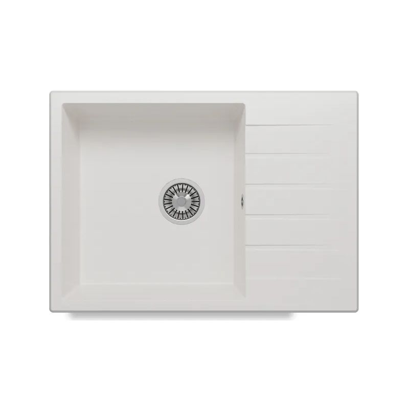 кухонная мойка polygran deka 700 70x50 белый хлопок