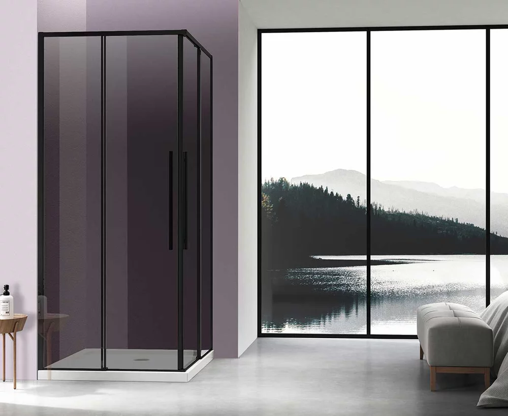 душевой уголок vincea slim-n vss-4sn8010cgb 100x80 тонированное стекло / профиль черный матовый