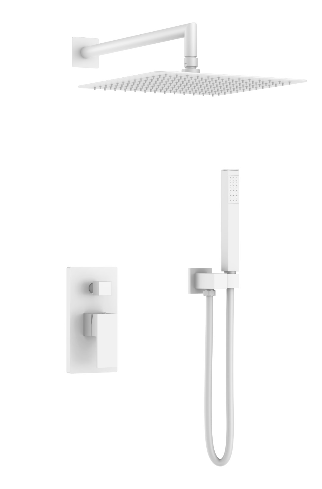 душевая система скрытого монтажа boheme qubic matt white матовый белый