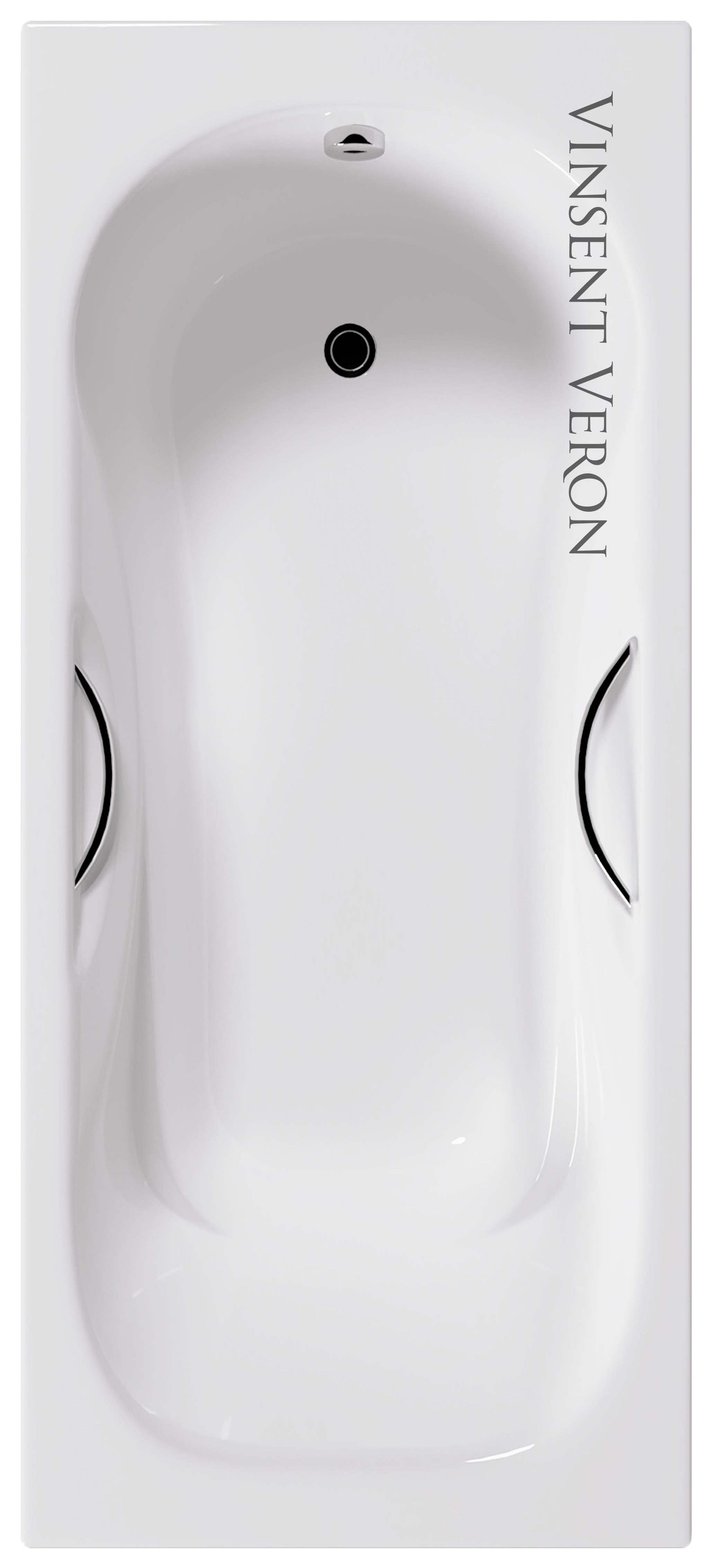 ванна чугунная vinsent veron aura 170x75 белая (с отверстиями для ручек)