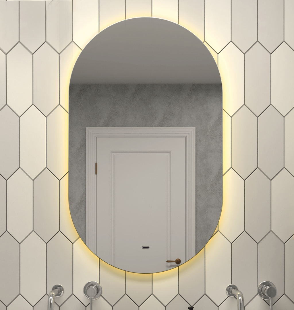 зеркало континент fleur led 120x70 ореольная теплая подсветка и б/к сенсор