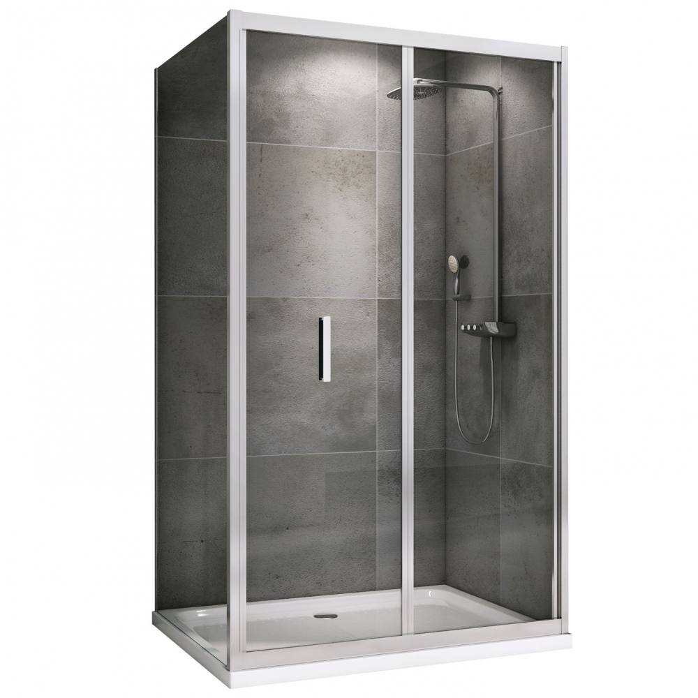 душевой уголок abber sonnenstrand ag07100-s80 100x80 стекла прозрачные, профиль хром