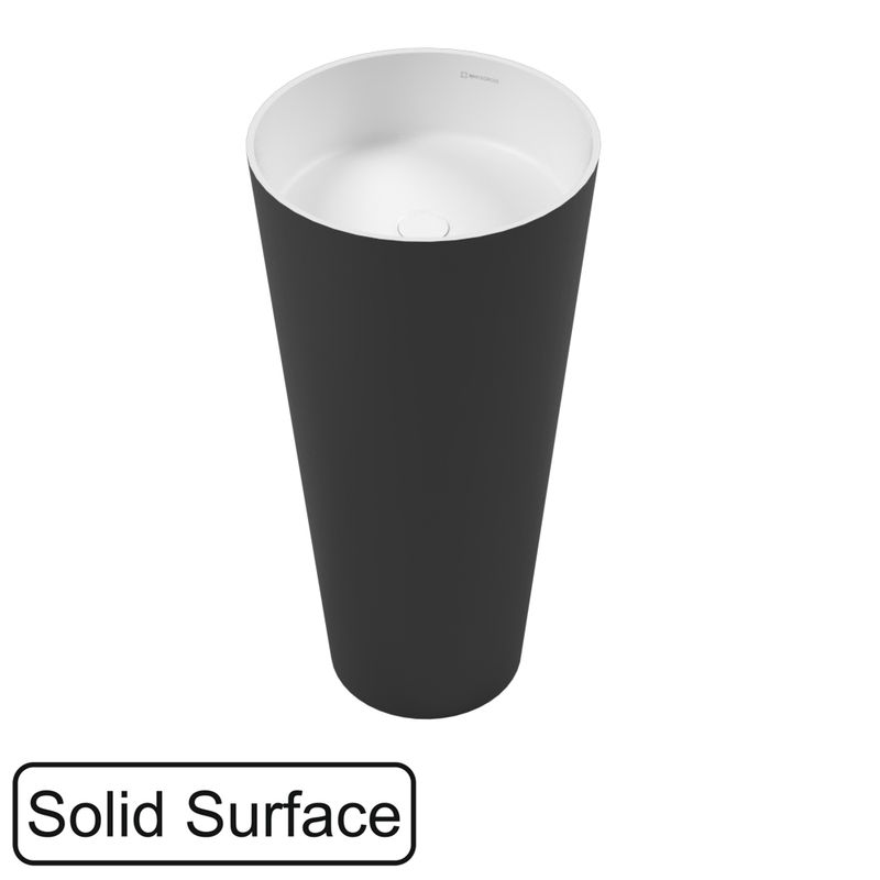 умывальник whitecross air d=40,5 solid surface, черный / белый матовый