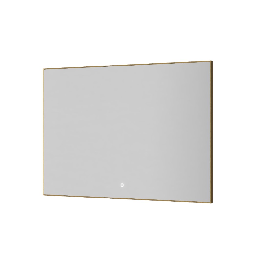 зеркало boheme modern 120x70 с подсветкой, сенсорным выключателем, антизапотеванием, золото матовое