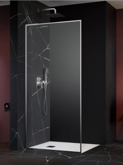 душевой уголок radaway modo f sl brushed nickel ii 60x200 левый, стекла прозрачные, профиль брашированный никель