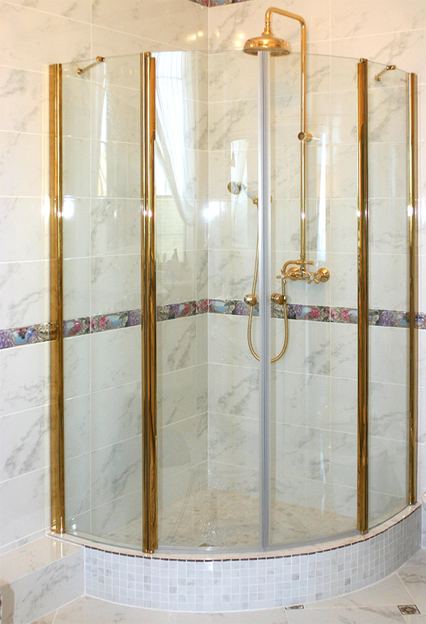 душевой уголок gutewetter lux meliori gk-602 90x90 (позолота)