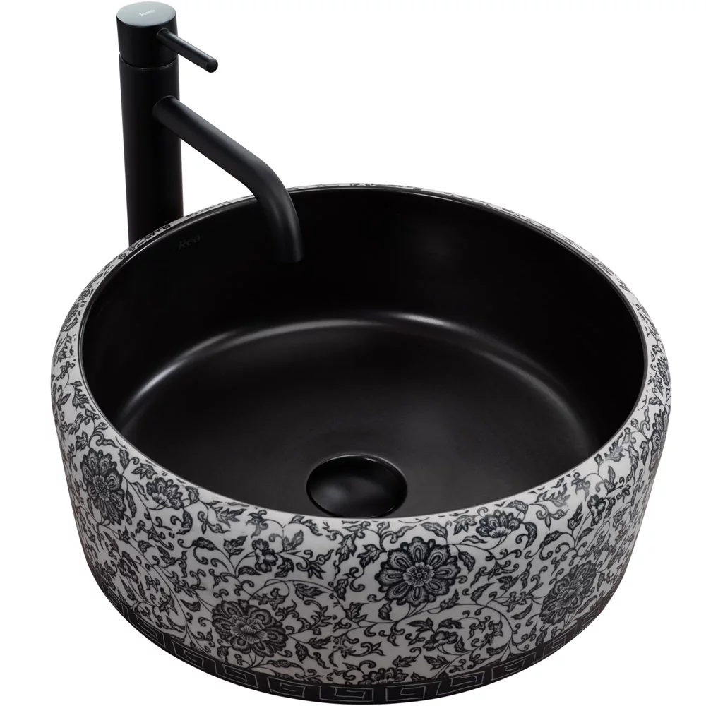умывальник накладной rea florisa black matt 51,5x51,5 рисунок