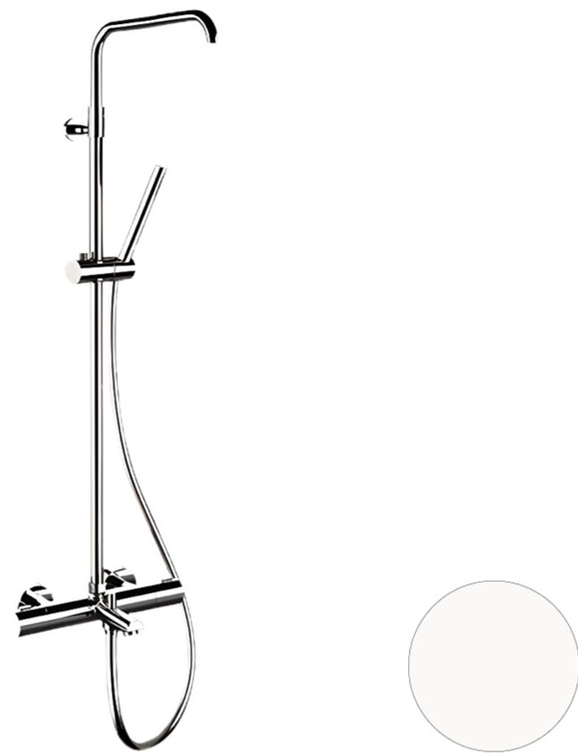 душевая стойка remer elegance eq34a7mmssofbo без верхнего душа, с термостатом, белый матовый