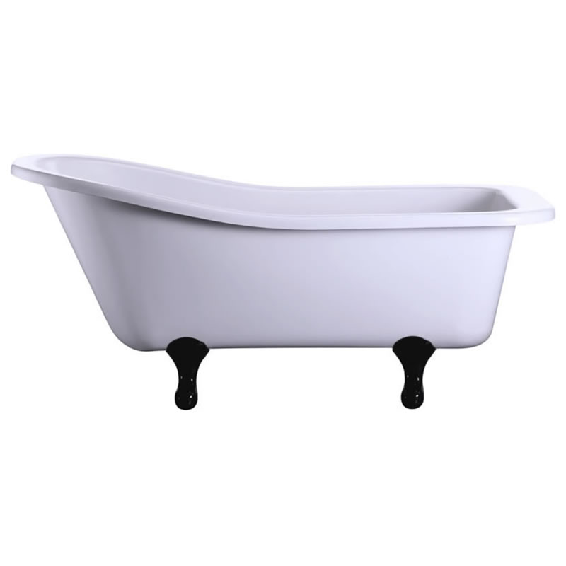 ванна акриловая burlington harewood slipper e1 170x73 с ножками e10bla черными