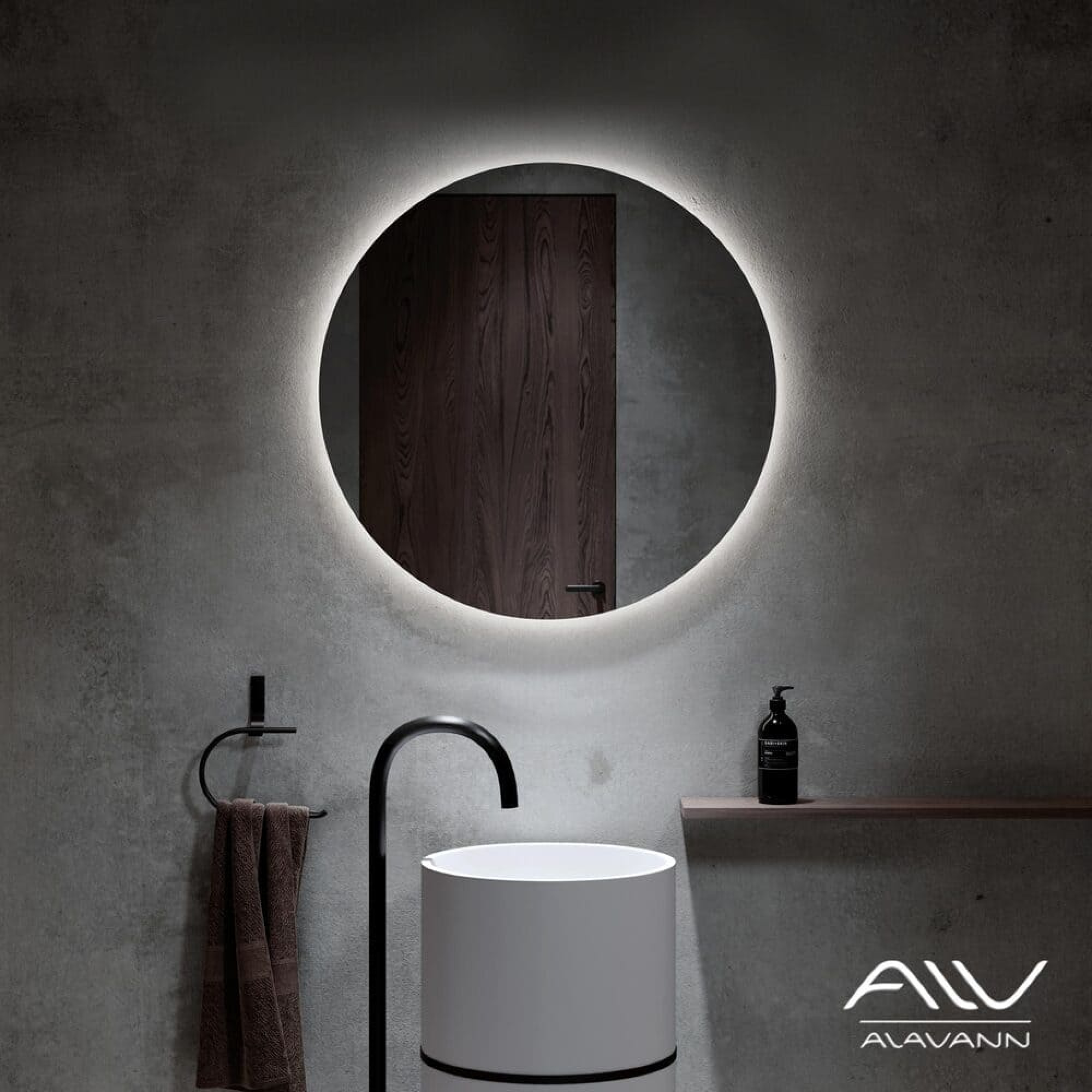 зеркало alavann rondo 70 с led-подсветкой и ик-выключателем