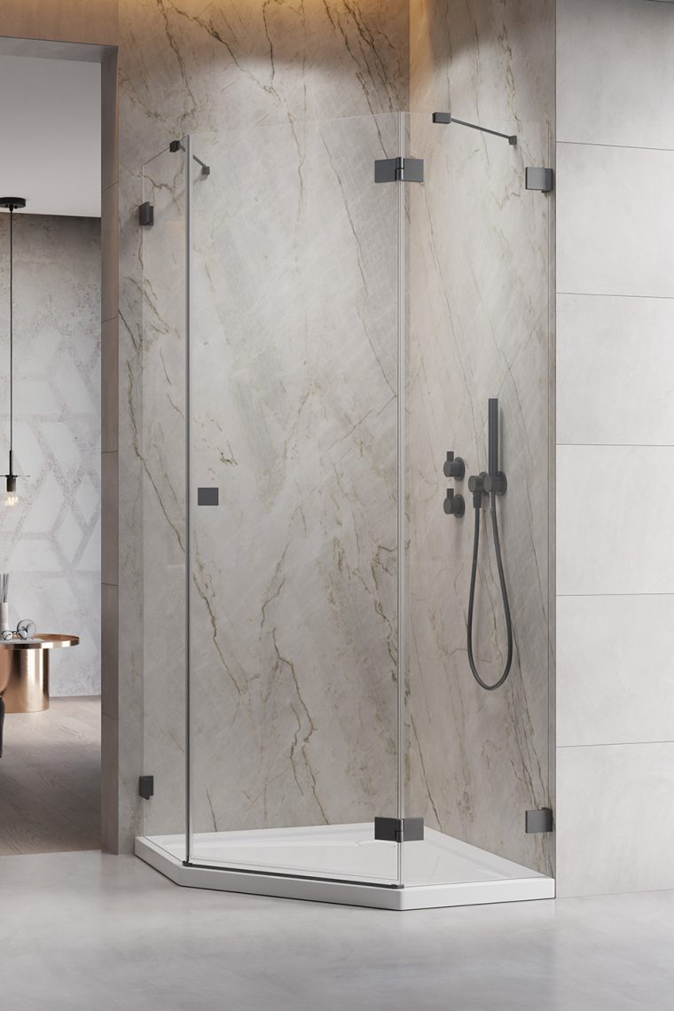 душевой уголок radaway essenza pro brushed gunmetal ptj r 80x100 прозрачное/брашированная оружейная сталь