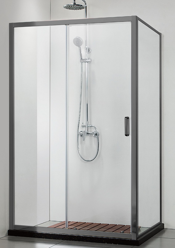 душевой уголок adema glass line direct 120x90 стекла прозрачные, профиль брашированный графит