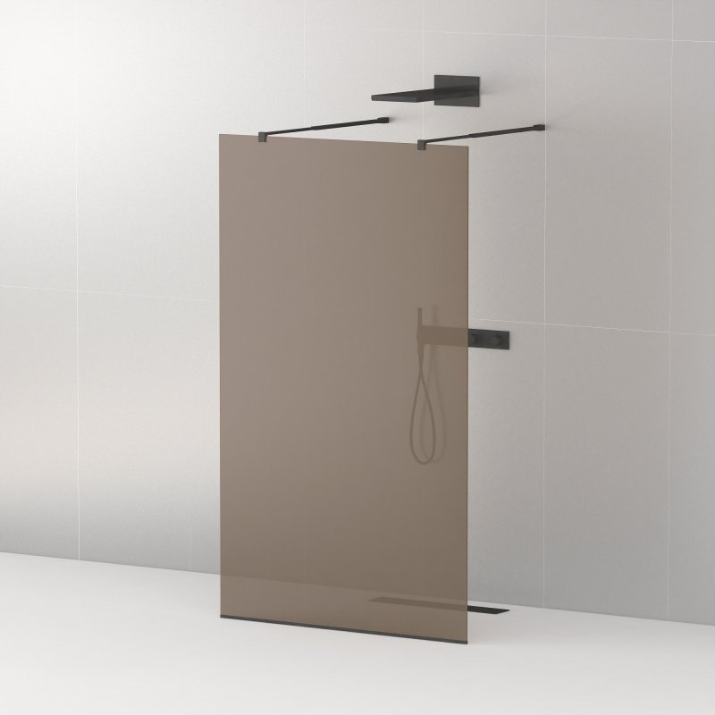 душевой уголок cezares liberta-l-2-90-br-nero 90x195 стекло бронза, профиль черный