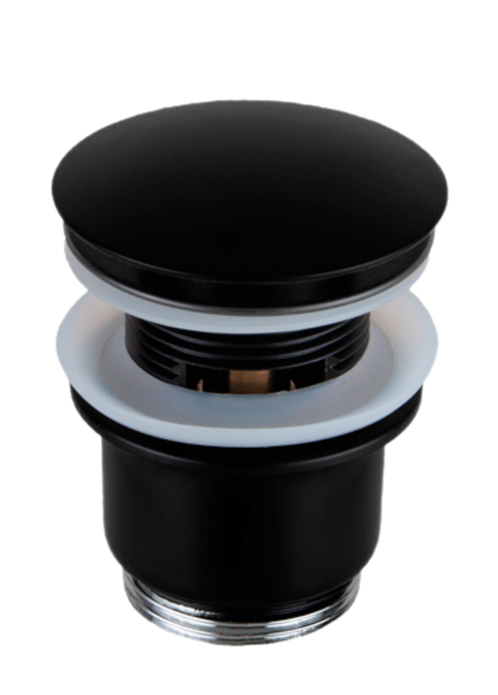 донный клапан с переливом 1”1/4 remer 905cc2114no черный матовый