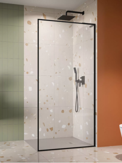 душевой уголок radaway modo f sl black ii 65x200 правый, стекла прозрачные, профиль черный