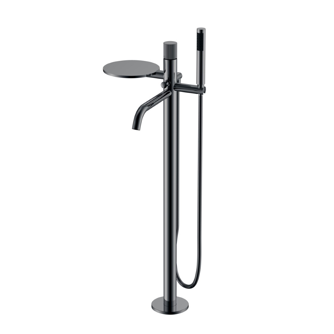 смеситель для ванны boheme stick linea shine gun metal оружейная сталь