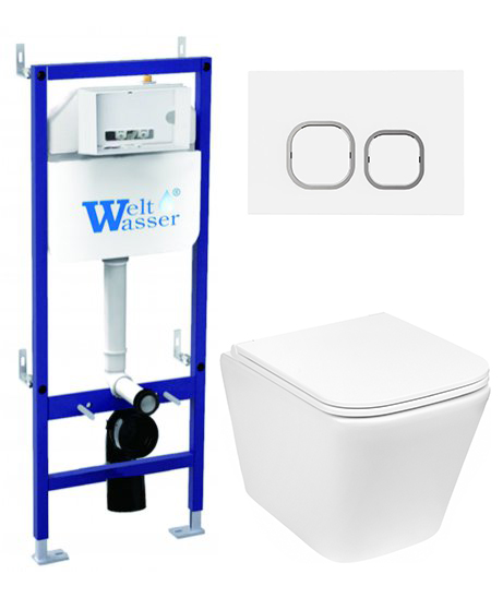 комплект инсталляции welt-wasser bamberg 460 с клавишей смыва bamberg wt и подвесным унитазом gelbach 004 mt-wt