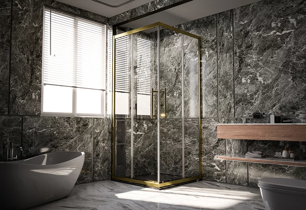душевой уголок veconi premium trento ptc-20g 120x80 прозрачные стекла / профиль золото брашированное