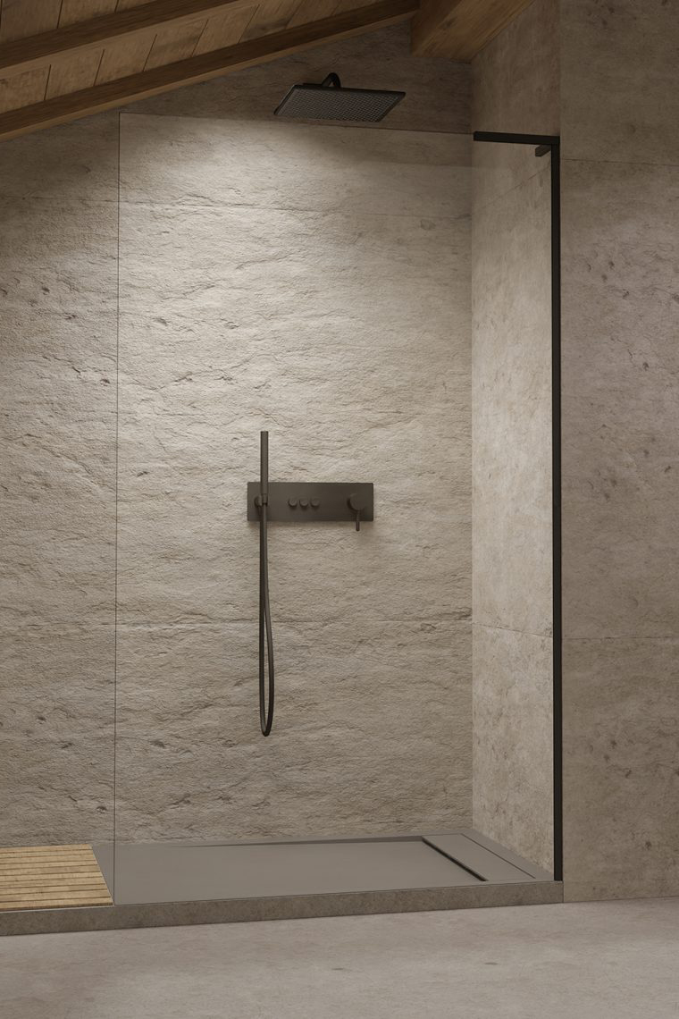 душевой уголок radaway walk-in modo sl ii black 80 right прозрачное стекло / профиль черный